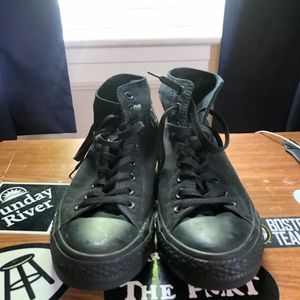 All Black High Top Converse (Size 9)